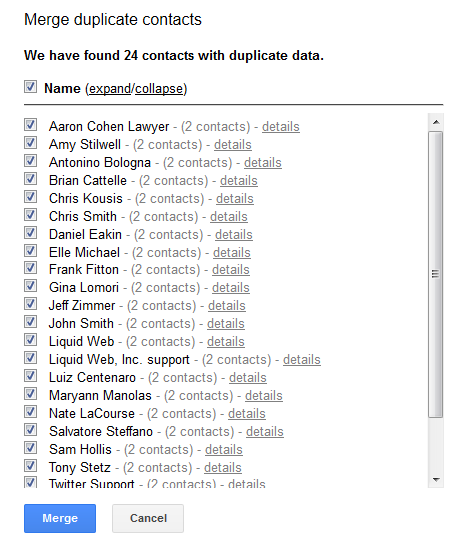 merge contacts