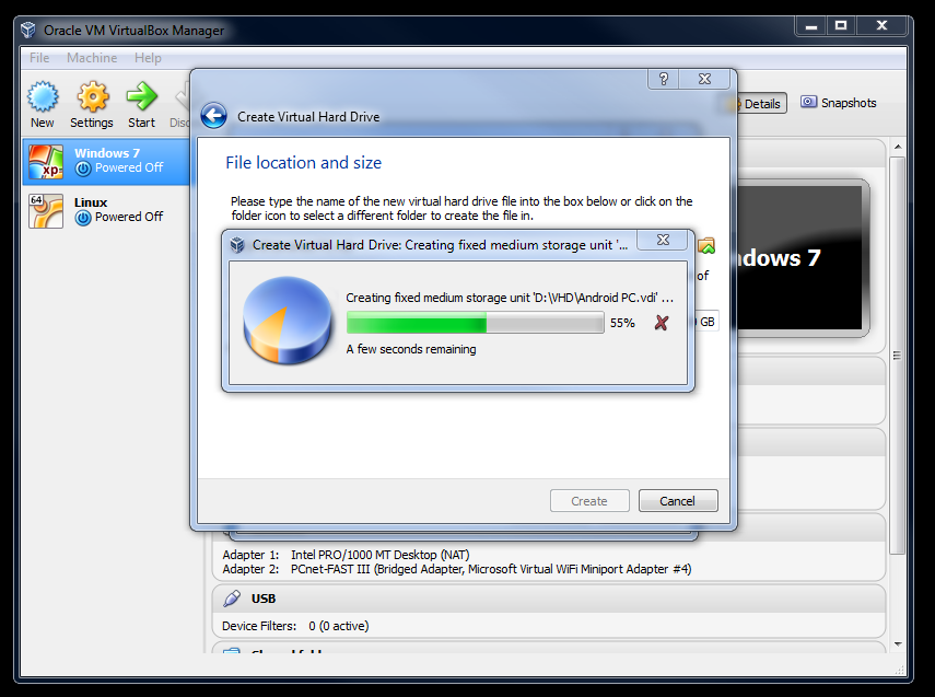 3.4 create virtual hard drive