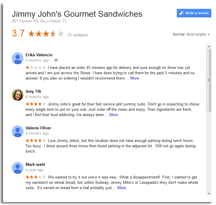 google reviews