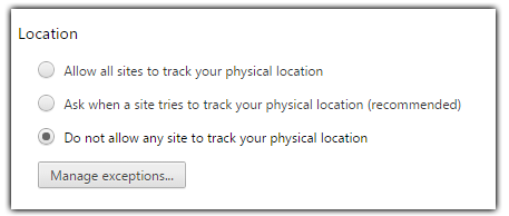 chrome location do not allow