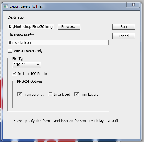 export layers to file photoshop