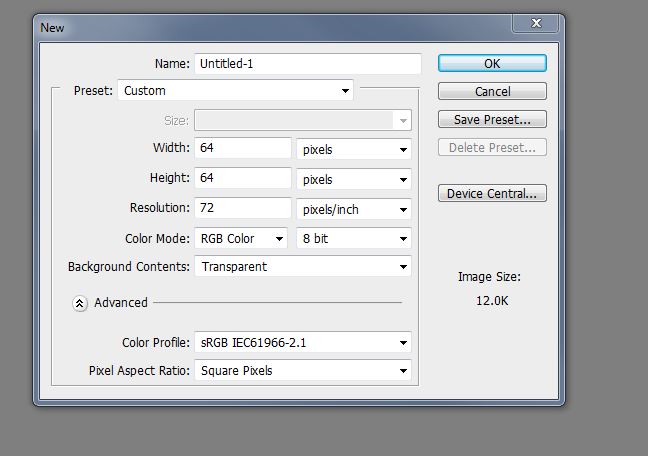 favicon photoshop settings