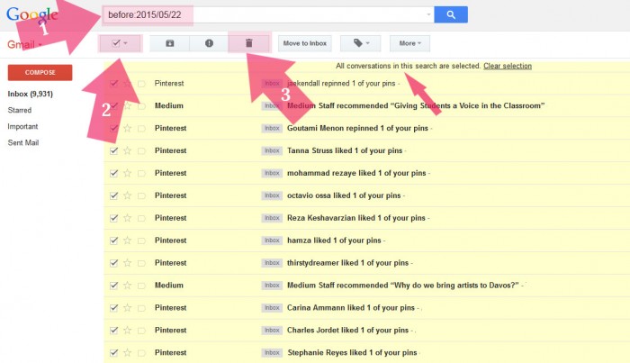 gmail delete all mail from one sender