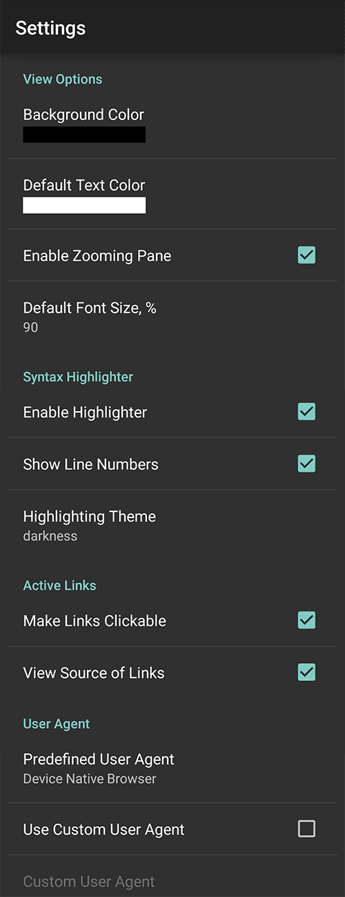 How to view website HTML/CSS source code on Android