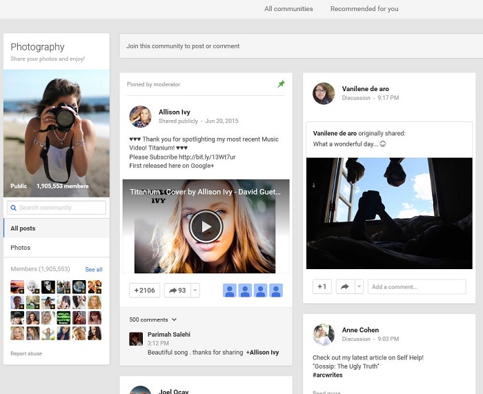 google plus community