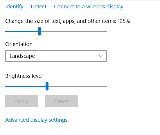 display settings