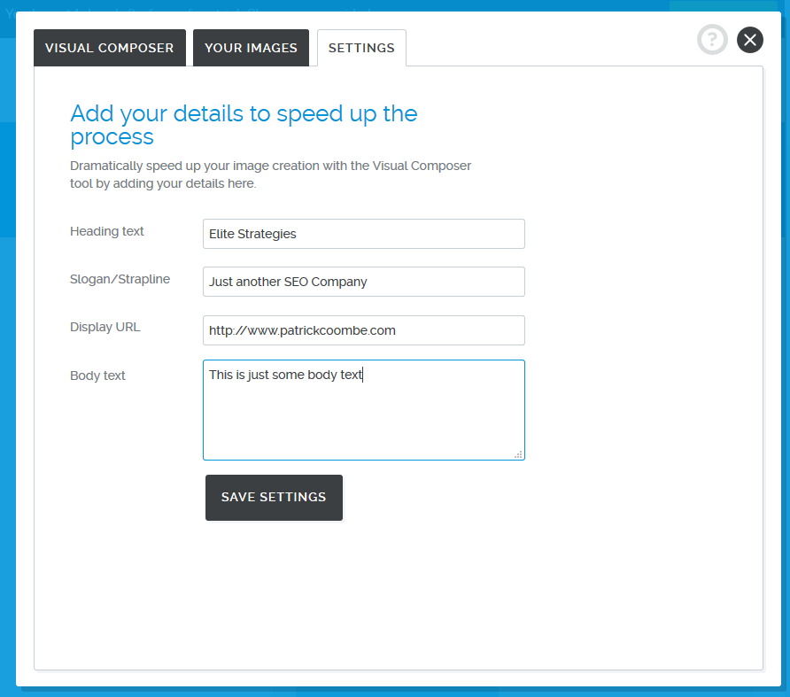 11 visual composer settings